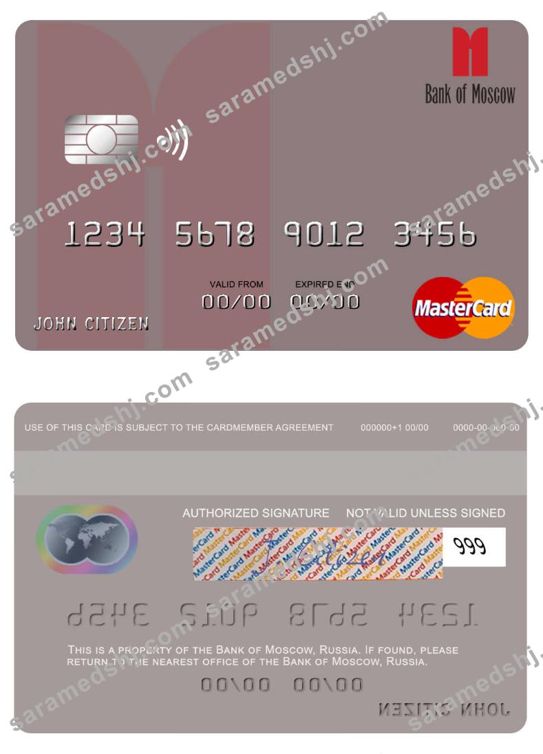 Russia Bank of Moscow mastercard
